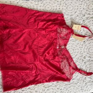 Elegant Red Lace Chemise